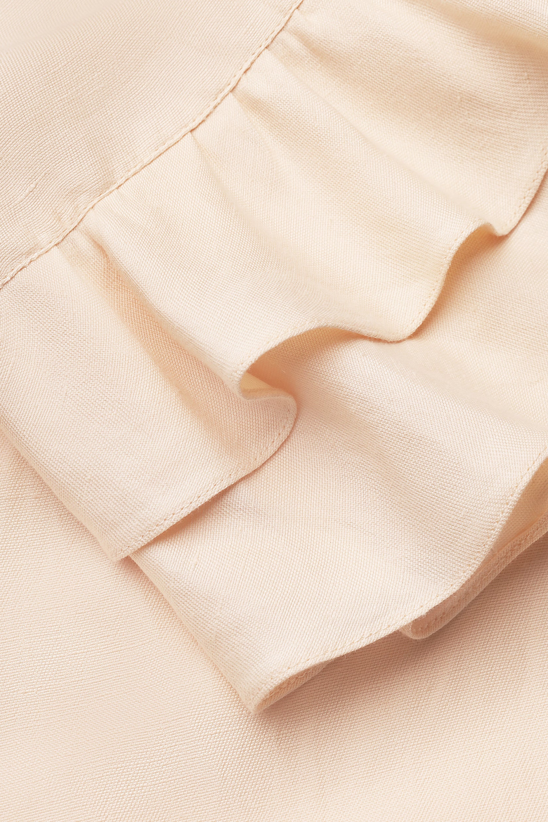 Wide-Leg Ruffle-Hem Trousers, Alternate, color, Light Apricot