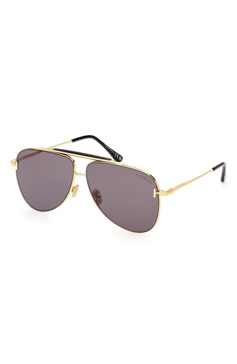 TOM FORD Brady 60mm Pilot Sunglasses, Alternate, color,