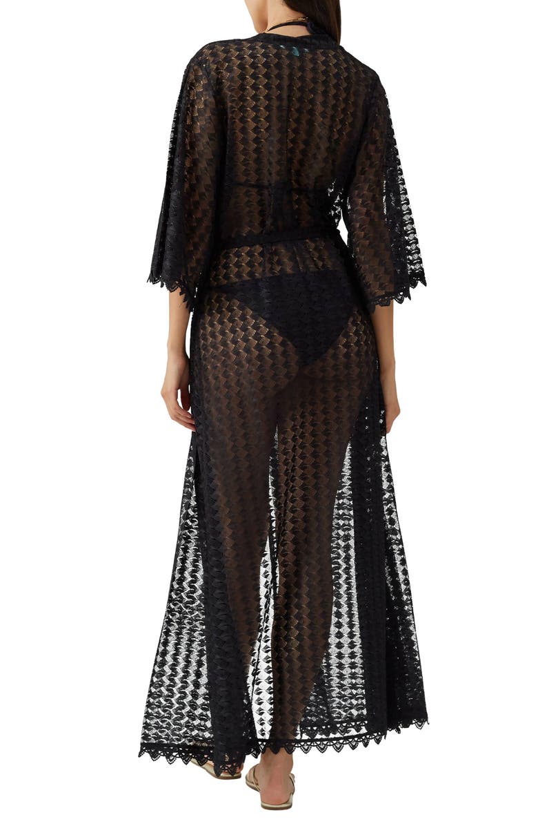 Melissa Odabash Tali Knit Cover-Up, Alternate, color, Black