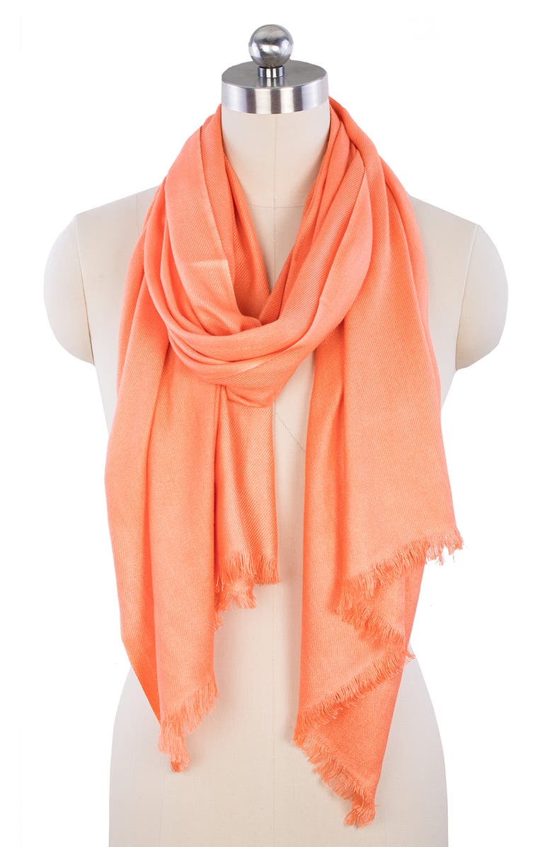 SAACHI Set of 3 Solid & Floral Scarves, Alternate, color, Orange