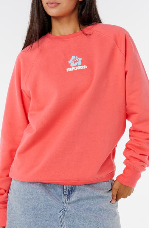Rip Curl Luxe Surf Puff Logo Crewneck Sweatshirt In Green
