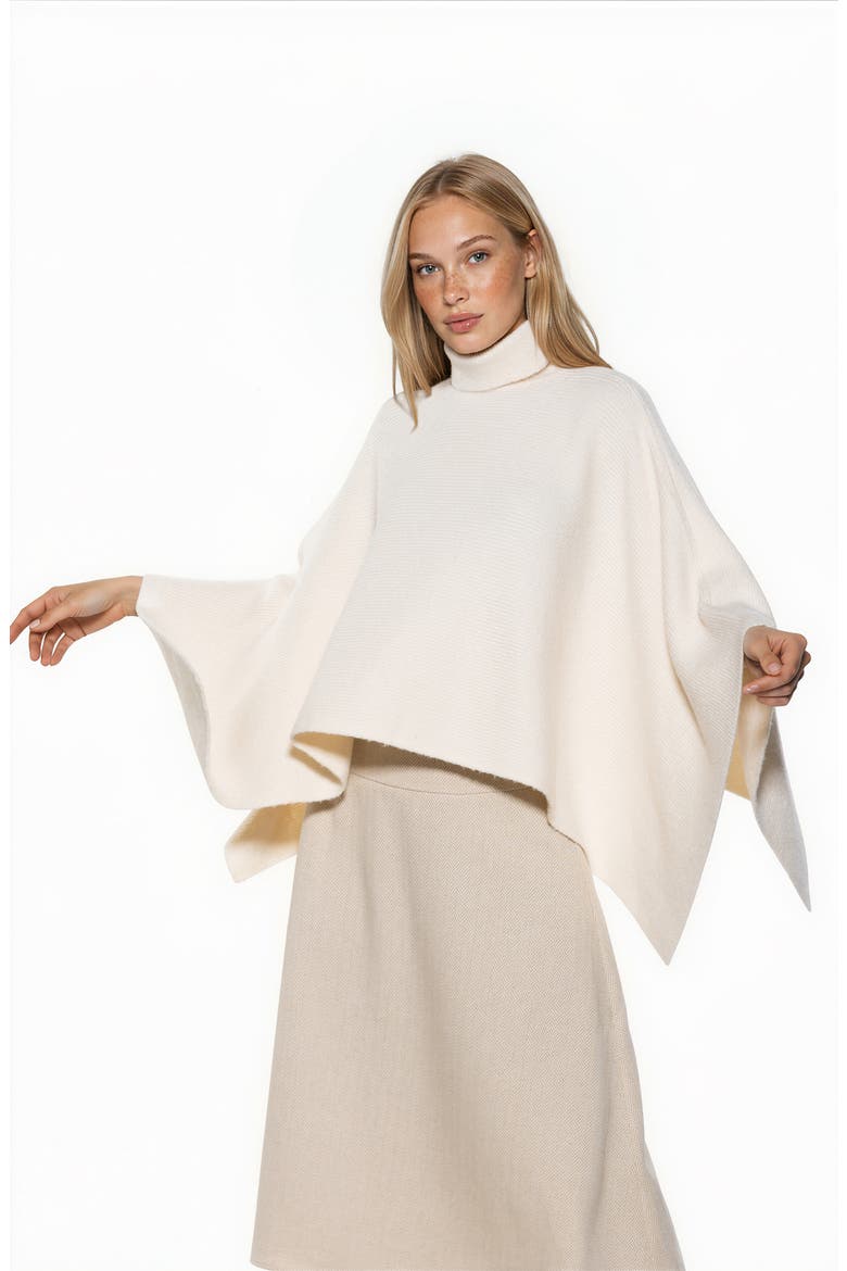 Jon Turtleneck Knit Cape Top, Alternate, color, IVORY
