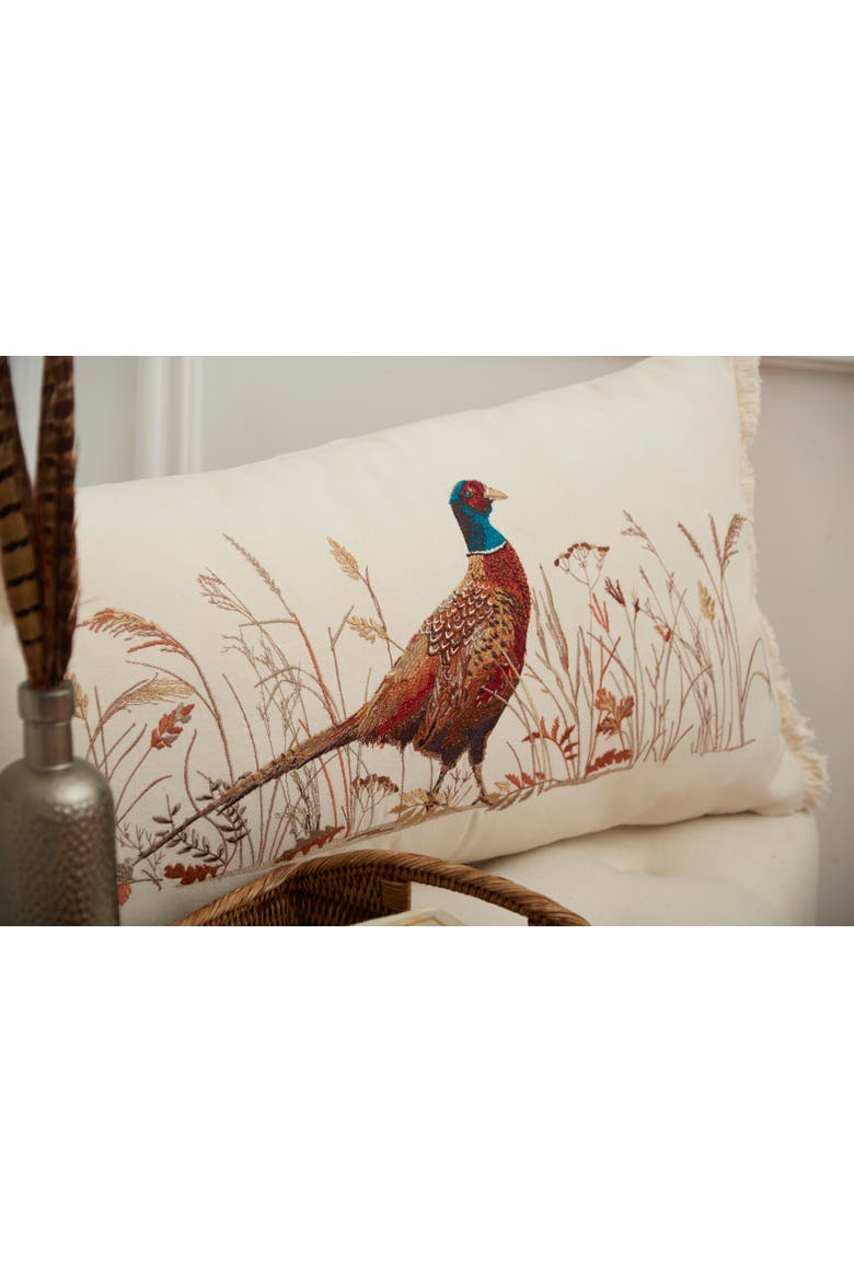 Pheasant Landing Indoor Lumbar Pillow, Alternate, color, Red