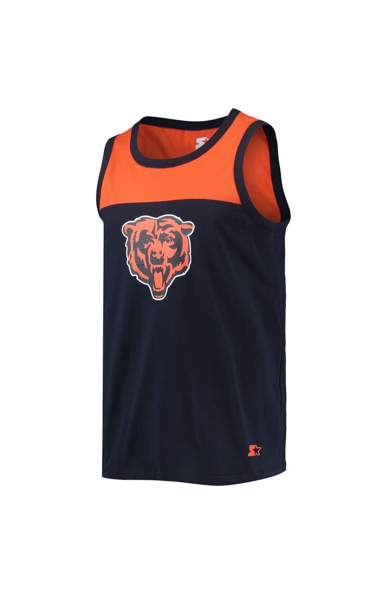 STARTER Men's Starter Navy/Orange Chicago Bears Team Touchdown Fashion Tank Top, Alternate, color, Navy