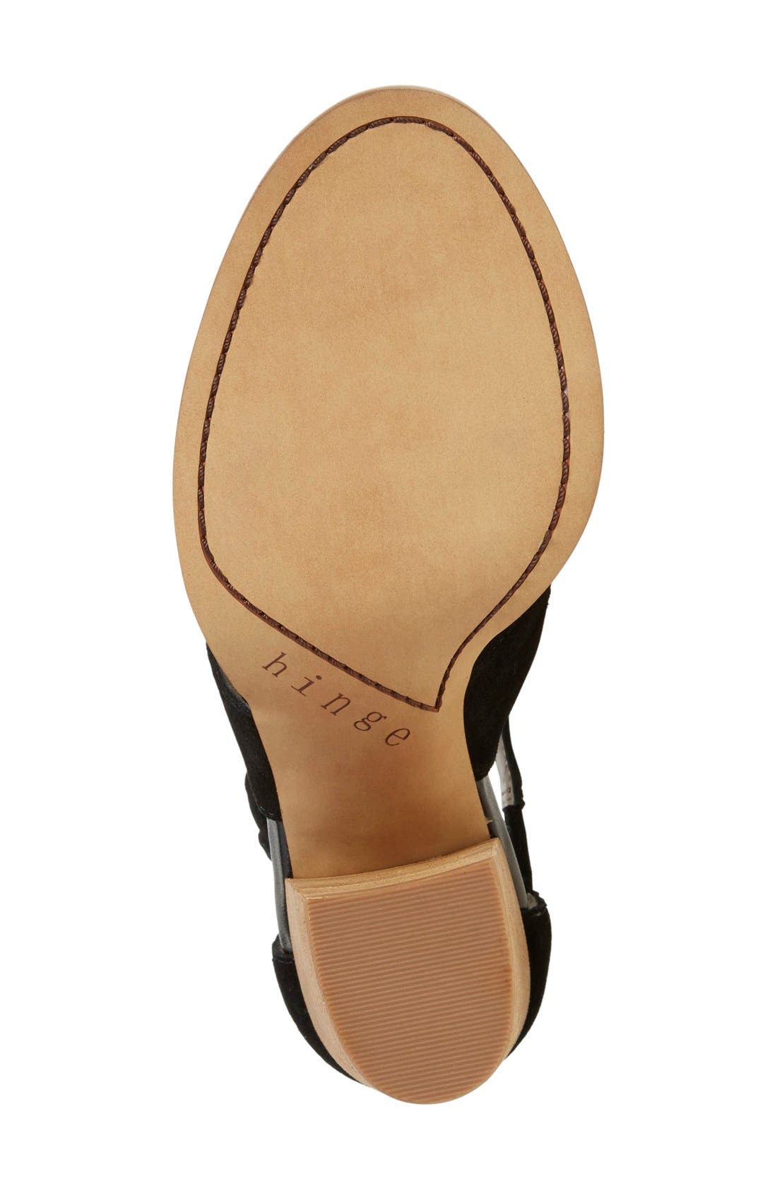 'Cora' Block Heel Sandal, Alternate, color, BLACK SUEDE