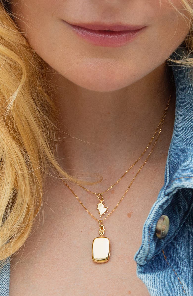 Monica Rich Kosann Britt Slim Rectangle Locket Necklace, Alternate, color, Gold