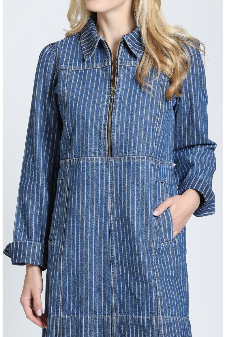 The True Indigo Striped Denim Shift Dress, Alternate, color, RIVER INDIGO