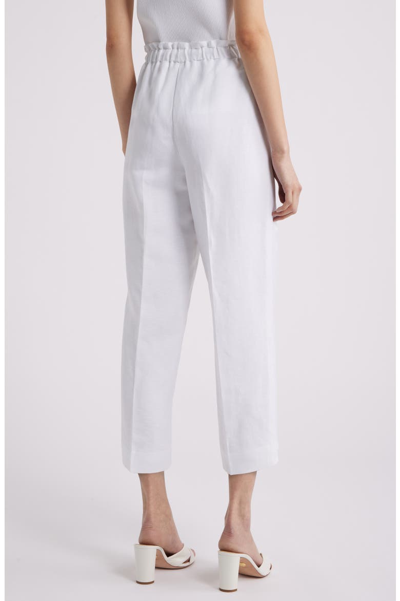 Linen Blend Drawstring Pants, Alternate, color, CRISP WHITE
