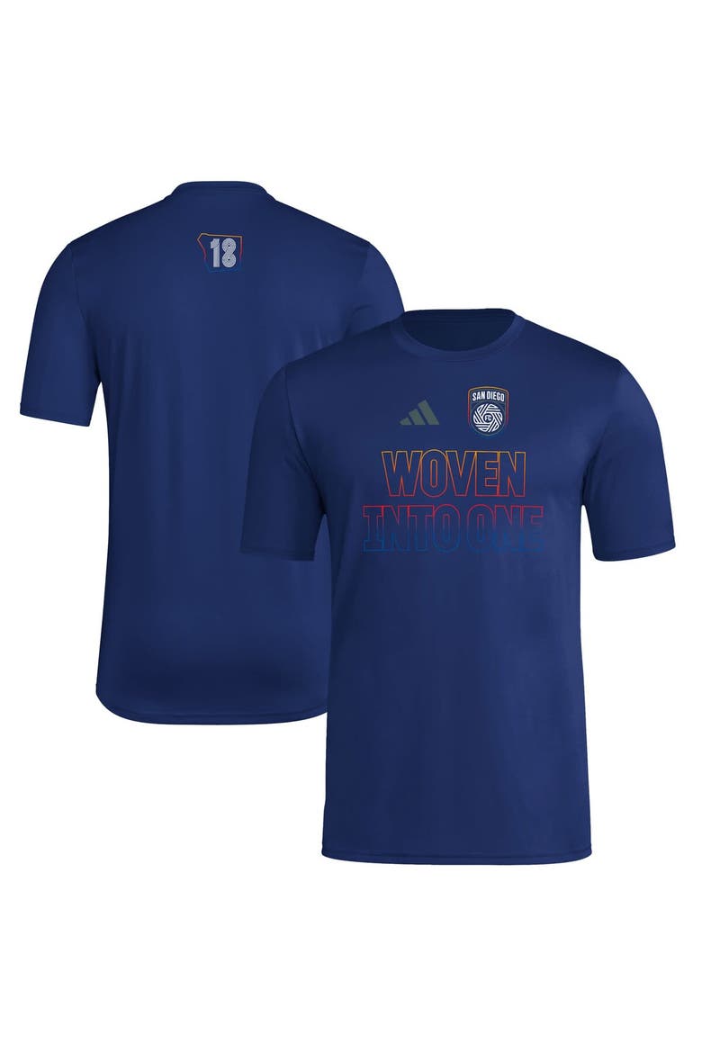Men's adidas  Navy San Diego FC 2025 Jersey Hook AEROREADY T-Shirt, Main, color, Navy
