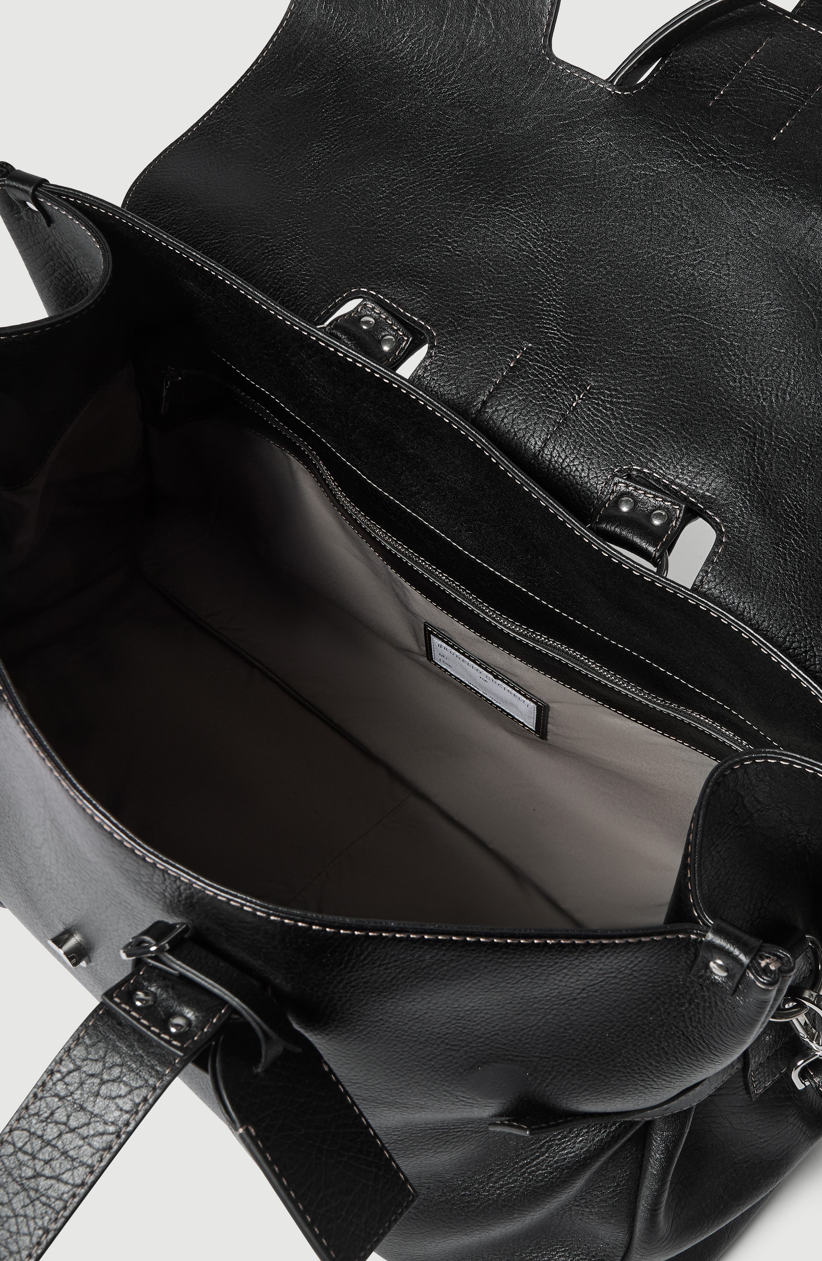 Grained calfskin Country Weekender bag, Alternate, color, Black