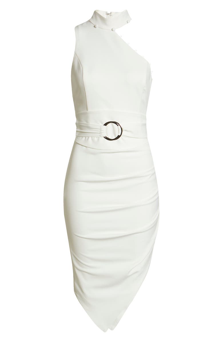 Lavish Alice Asymmetric Cutout Sheath Dress, Alternate, color, 