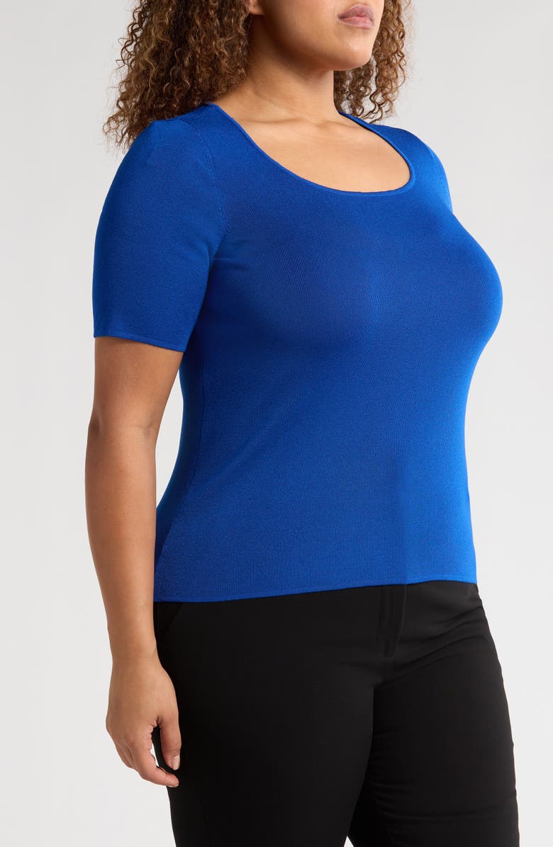 Anne Klein Short Sleeve Sweater, Alternate, color, 