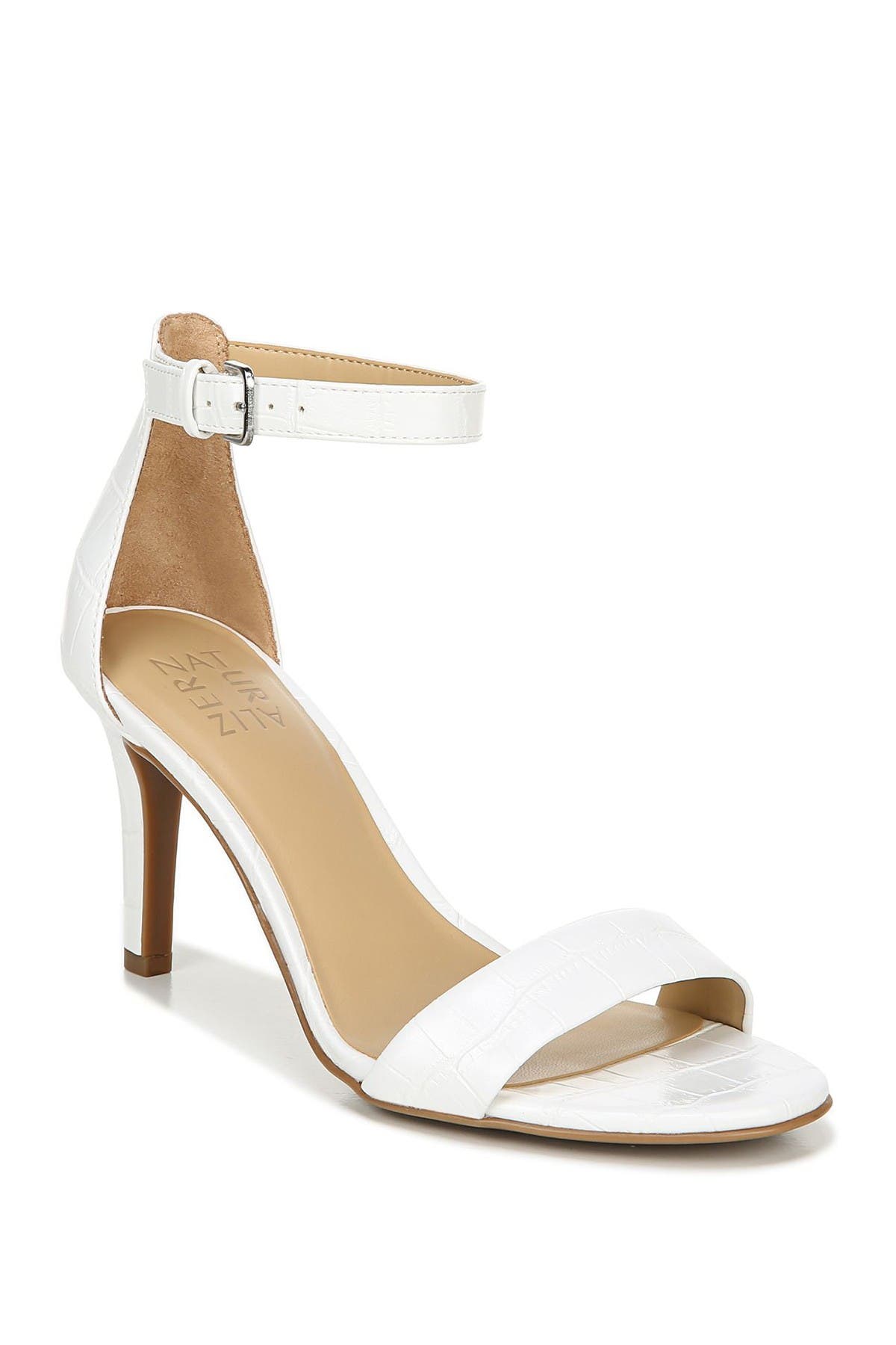 Naturalizer Leah Croc Embossed Ankle Strap Sandal, Main, color, 