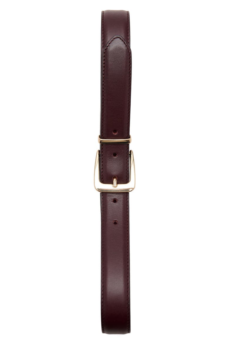 Leather Belt, Alternate, color, BURGUNDY
