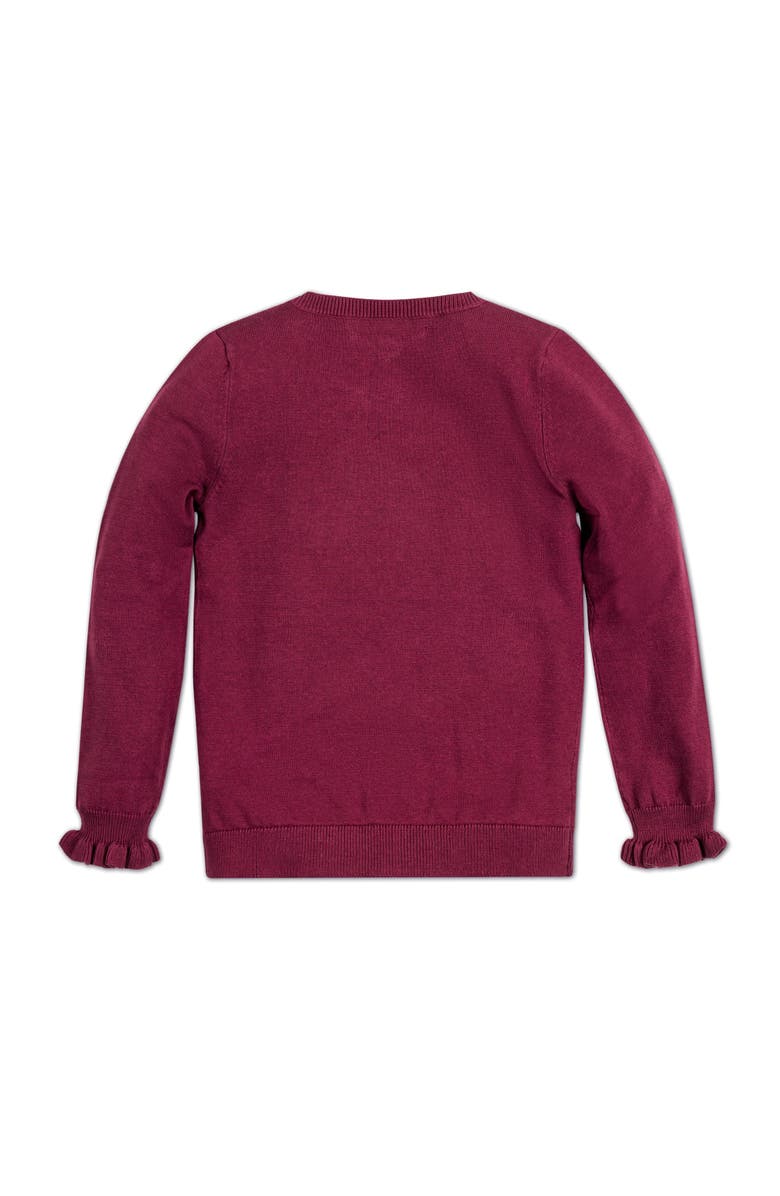 Hope & Henry Baby Girls' Organic Ruffle Henley Sweater, Infant, Alternate, color, 