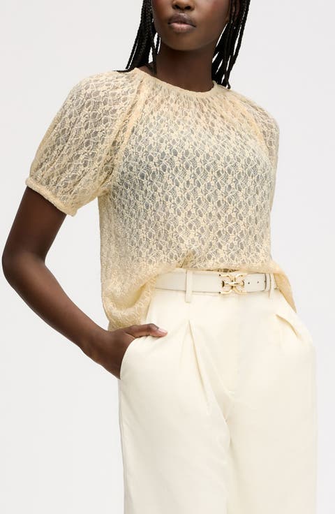 Semisheer Stretch Lace Top