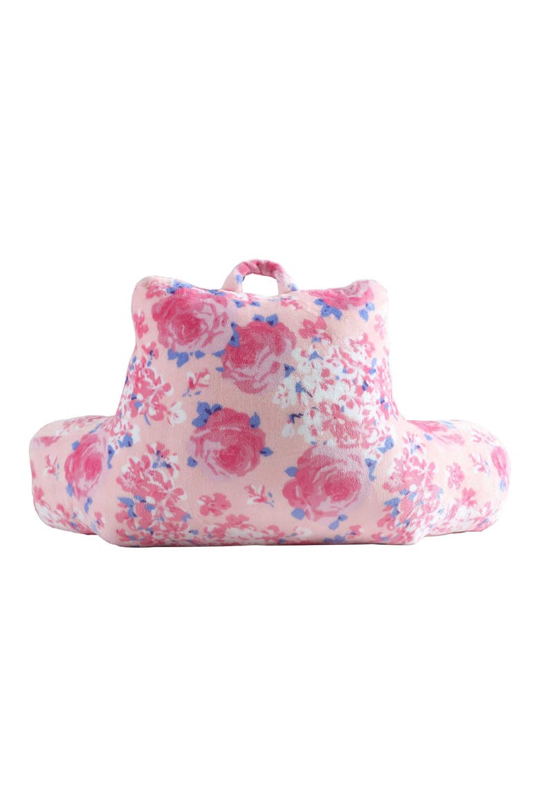 Floral Plush Back Rest Decor Pillow, Alternate, color, PINK