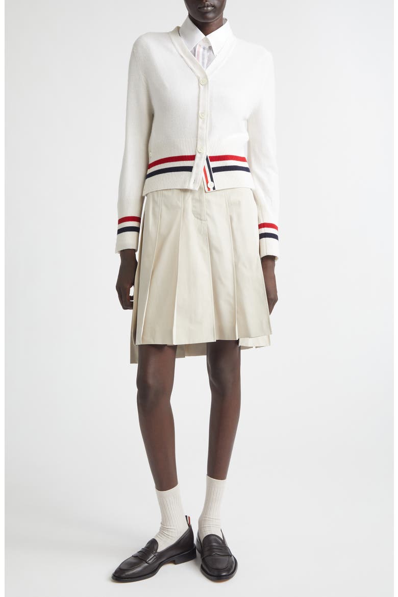Shrunken Cashmere Cardigan, Alternate, color, WHITE