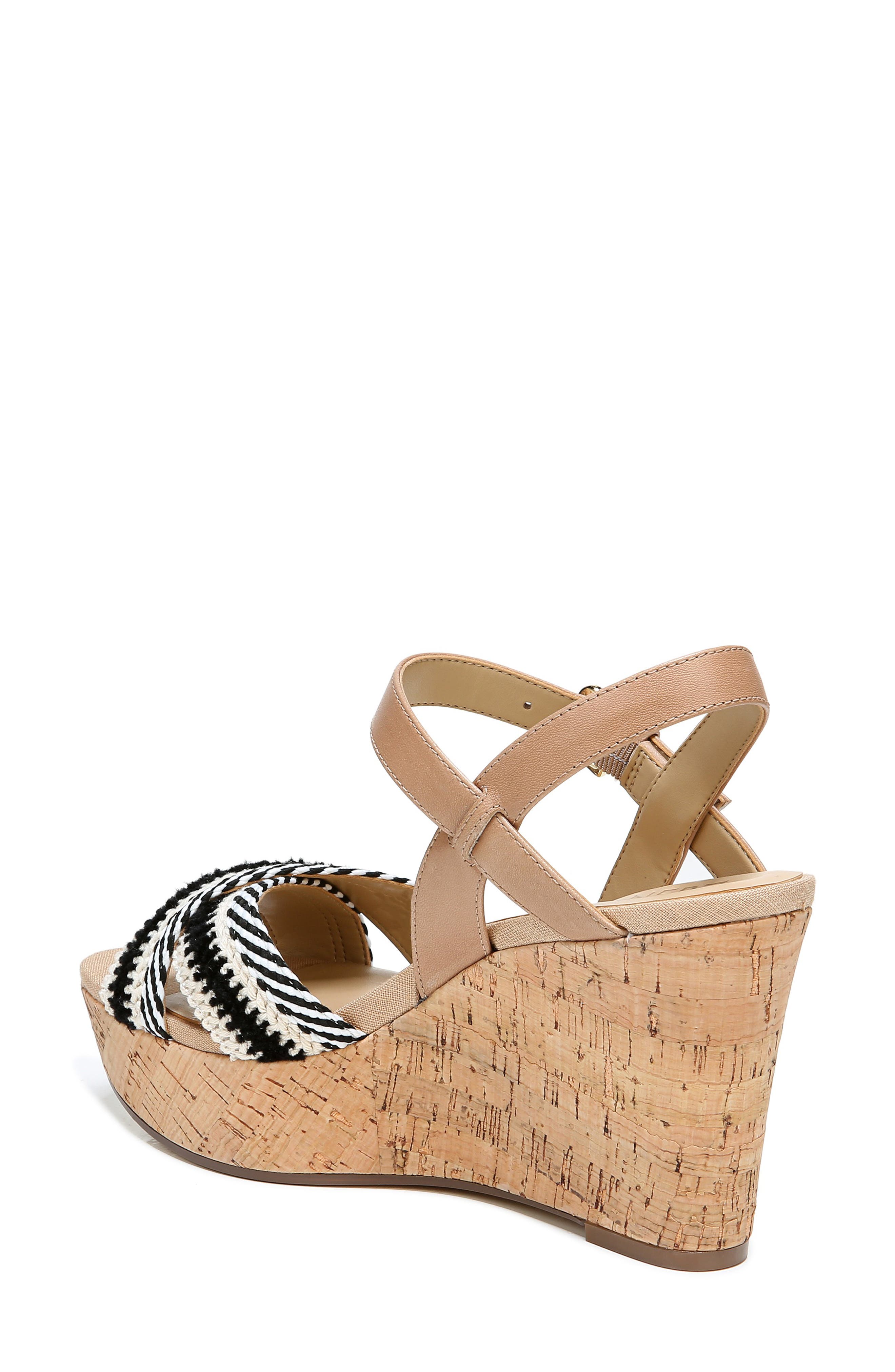 Zia Platform Wedge Sandal, Alternate, color, BLACK/ WHITE
