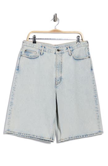 Off-white Single Arrow Skate Denim Shorts In Blue