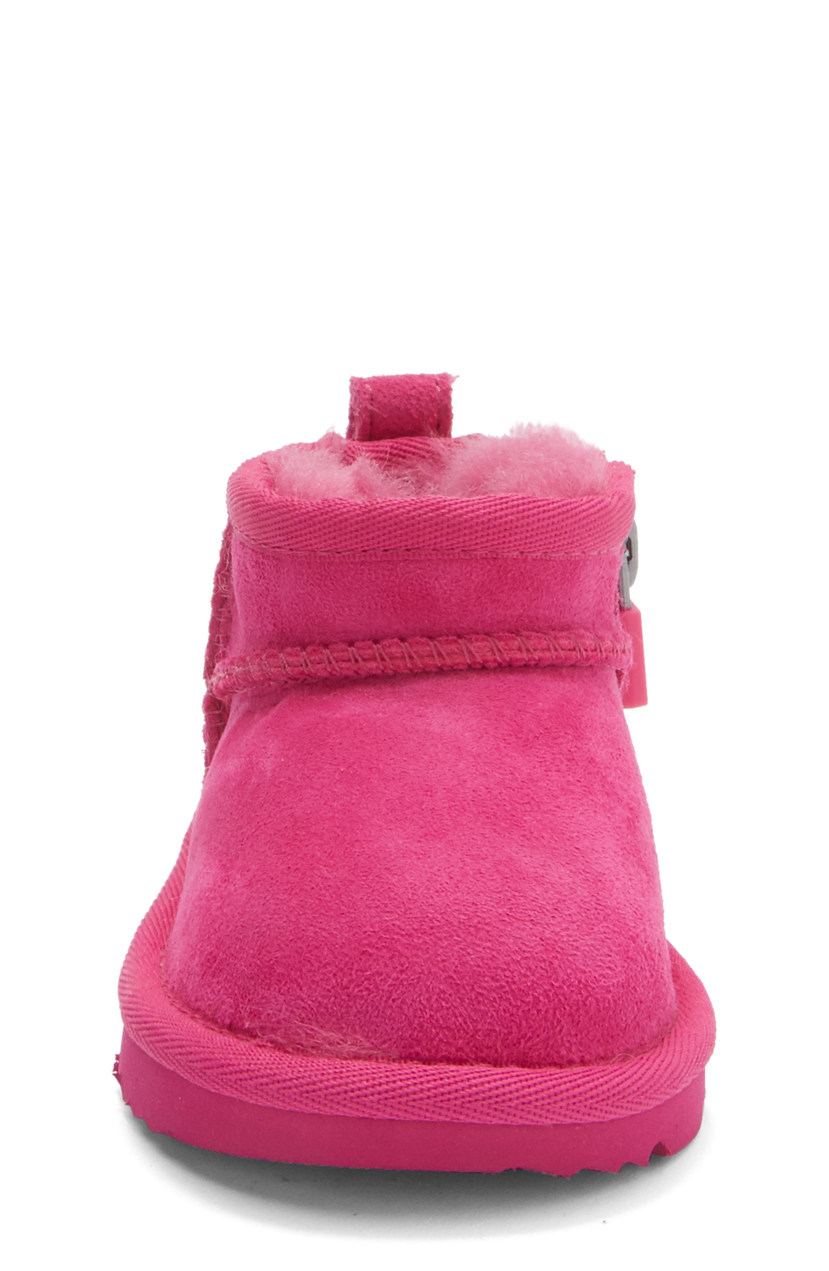 UGG<sup>®</sup> Kids' Classic Ultra Mini Water Resistant Boot, Alternate, color, Dark Peony