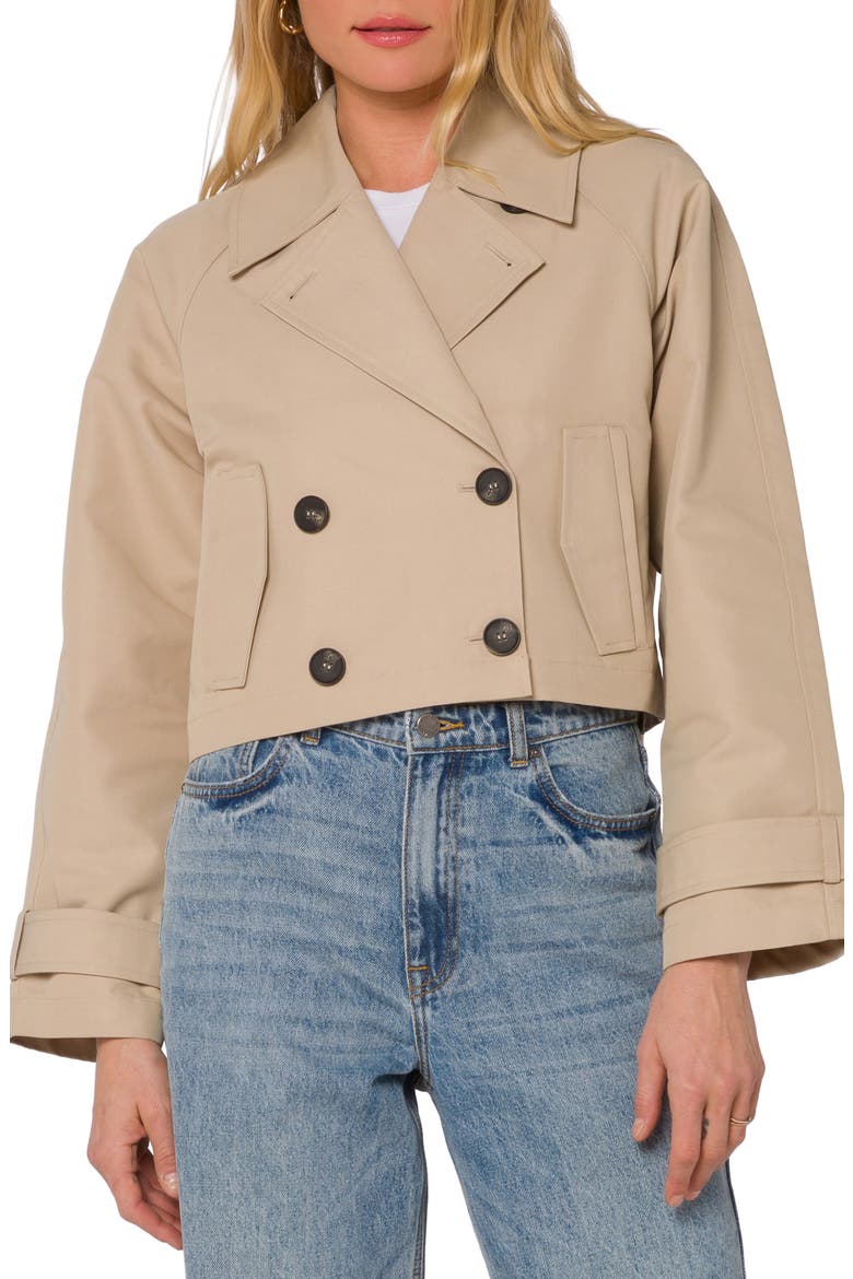 Topanga Cropped Trench Jacket, Main, color, BEIGE