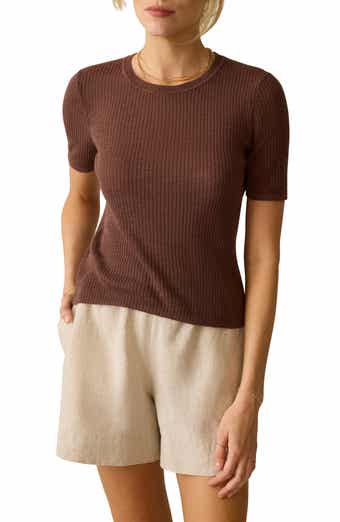 Faherty Miramar Rib Linen & Organic Cotton T-Shirt