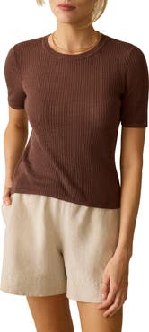 Faherty Miramar Rib Linen & Organic Cotton T-Shirt