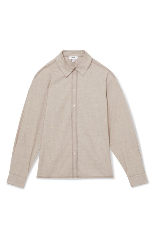 Reiss Womens Nova Long-sleeved Stretch-woven Shirt Neutral In Neutral