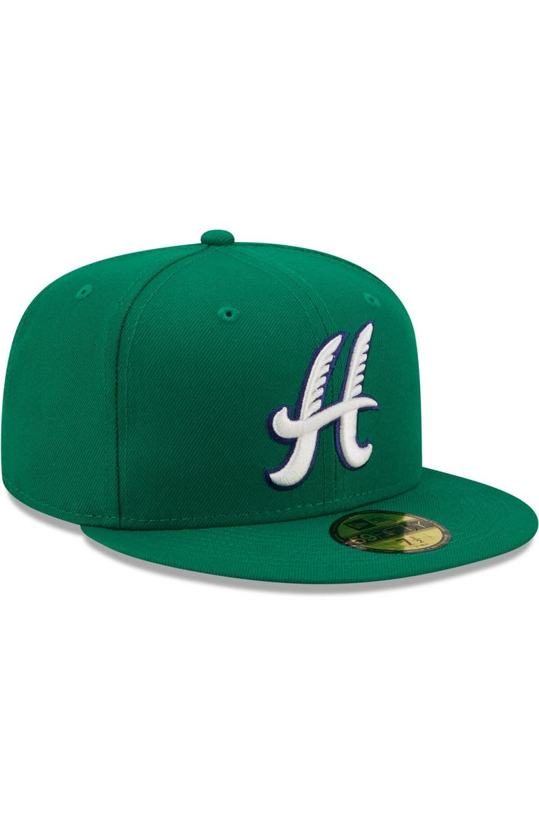 New Era Men's New Era Green Hartford Yard Goats Alternate Logo Authentic Collection 59FIFTY Fitted Hat, Alternate, color, Green