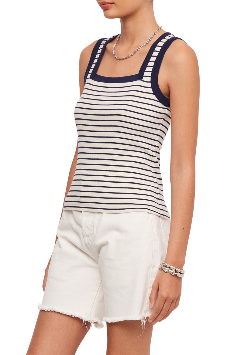 Mindy Stripe Tank, Alternate, color, CREAM/ NAVY