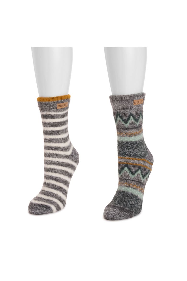 Sweater Socks 2 Pair Pack, Alternate, color, Blue Spruce/Grey Pack