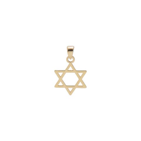 Solid Star Of David Cutout Charm 14K
