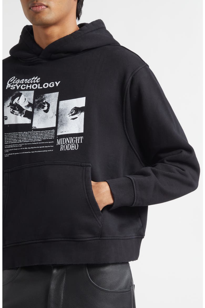 Cigarette Psychology Graphic Hoodie, Alternate, color, BLACK