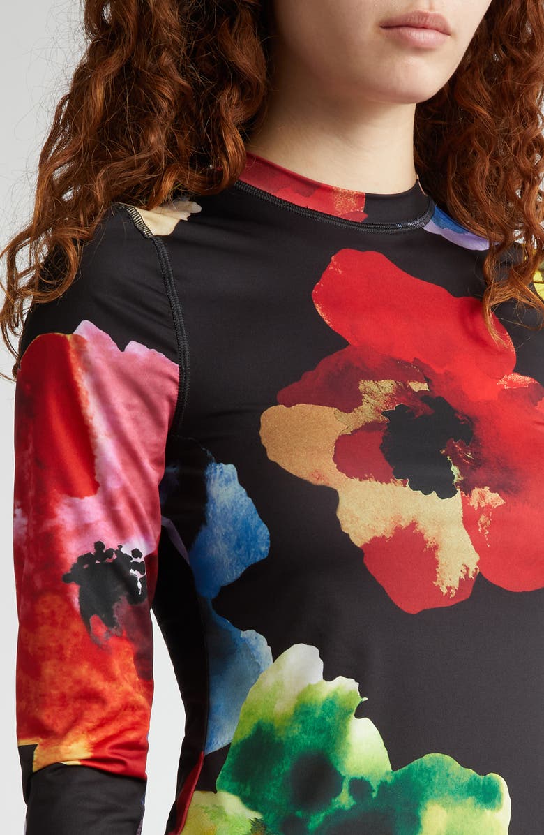 Stine Goya Print Long Sleeve Body-Con Stretch Jersey Midi Dress, Alternate, color, 