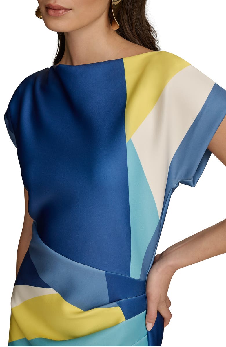 Donna Karan New York Colorblock Scuba Knit Midi Dress, Alternate, color, Cosmos Multi