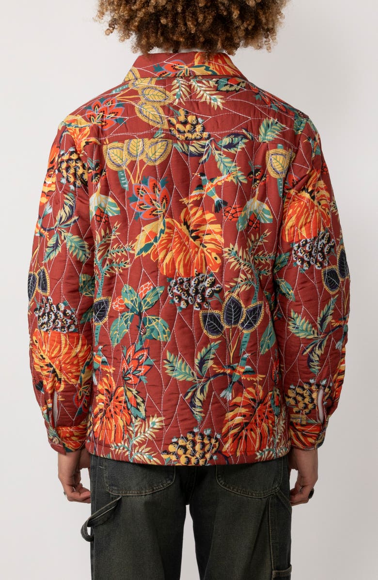 Raga Man Balvan Print Quilted Zip Jacket, Alternate, color, 088 Red