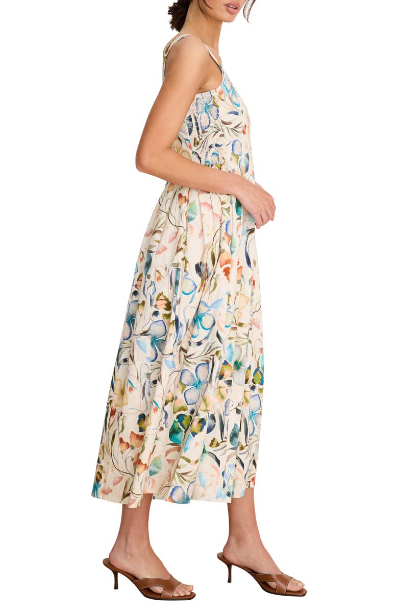 NIC+ZOE Chloe Pressed Flowers Sleeveless A-Line Dress, Alternate, color, Neutral Multi