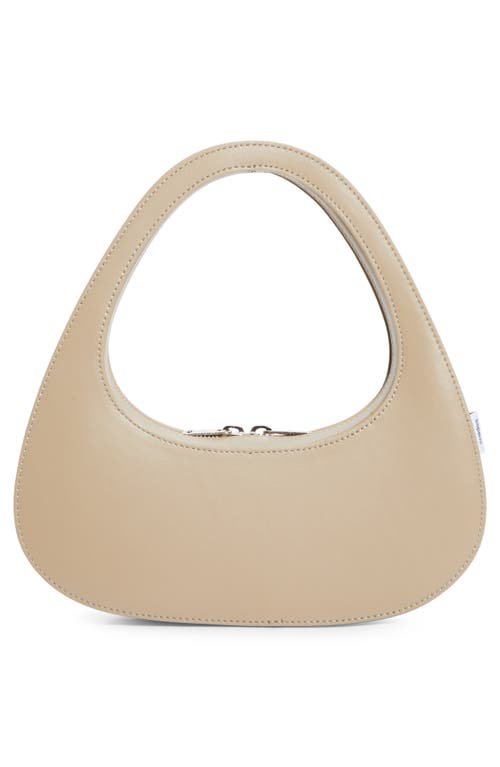 Coperni Swipe Baguette Leather Bag In Beige Taupe
