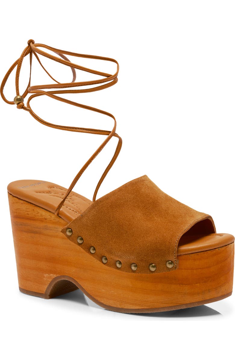 Free People Front Row Ankle Wrap Platform Sandal, Main, color, Vachetta Voyage Suee