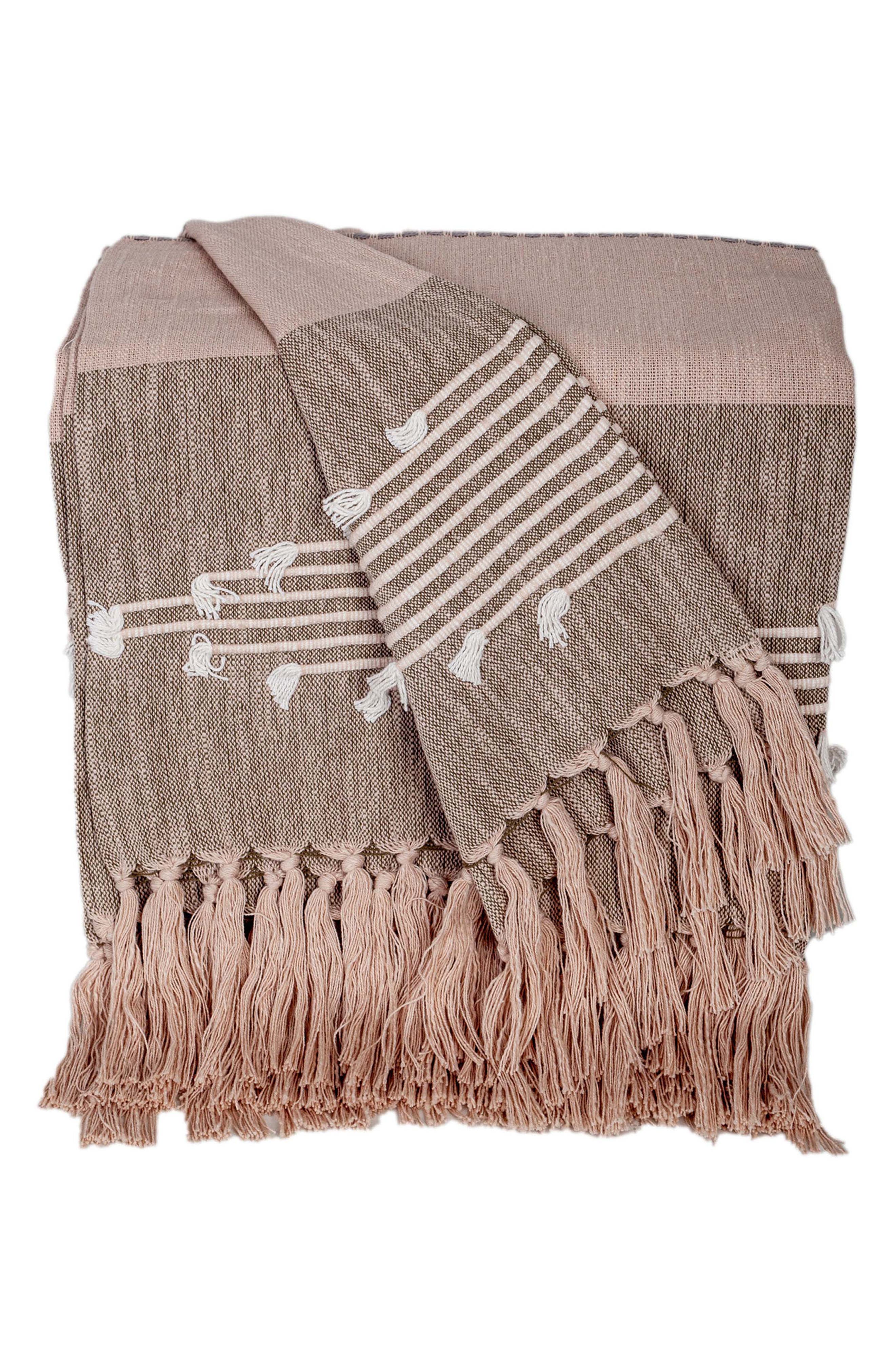 PARKLAND COLLECTION Adonia Fringe Throw Blanket