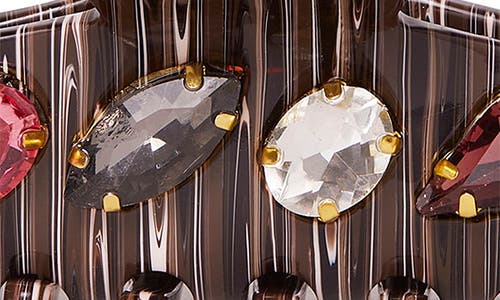 Lele Sadoughi Mini Crystal Hair Claw Clip In Brown