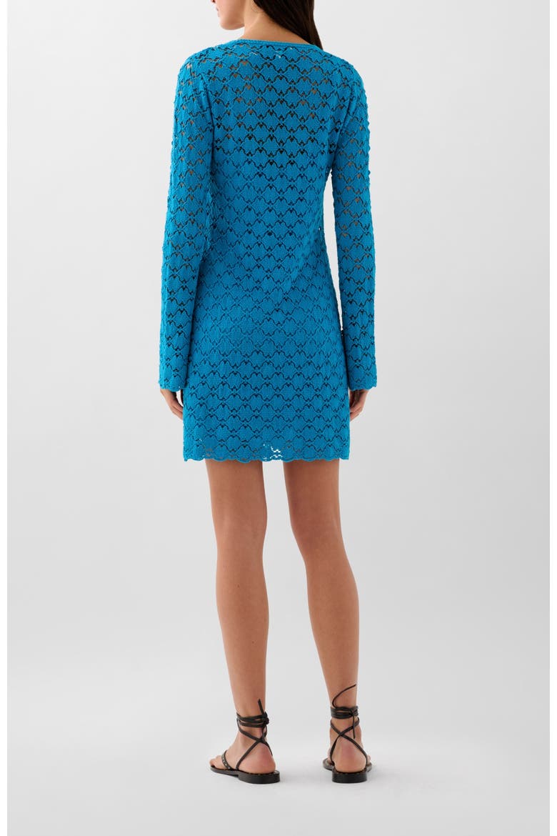 Star Guipour Dress, Alternate, color, Turquoise