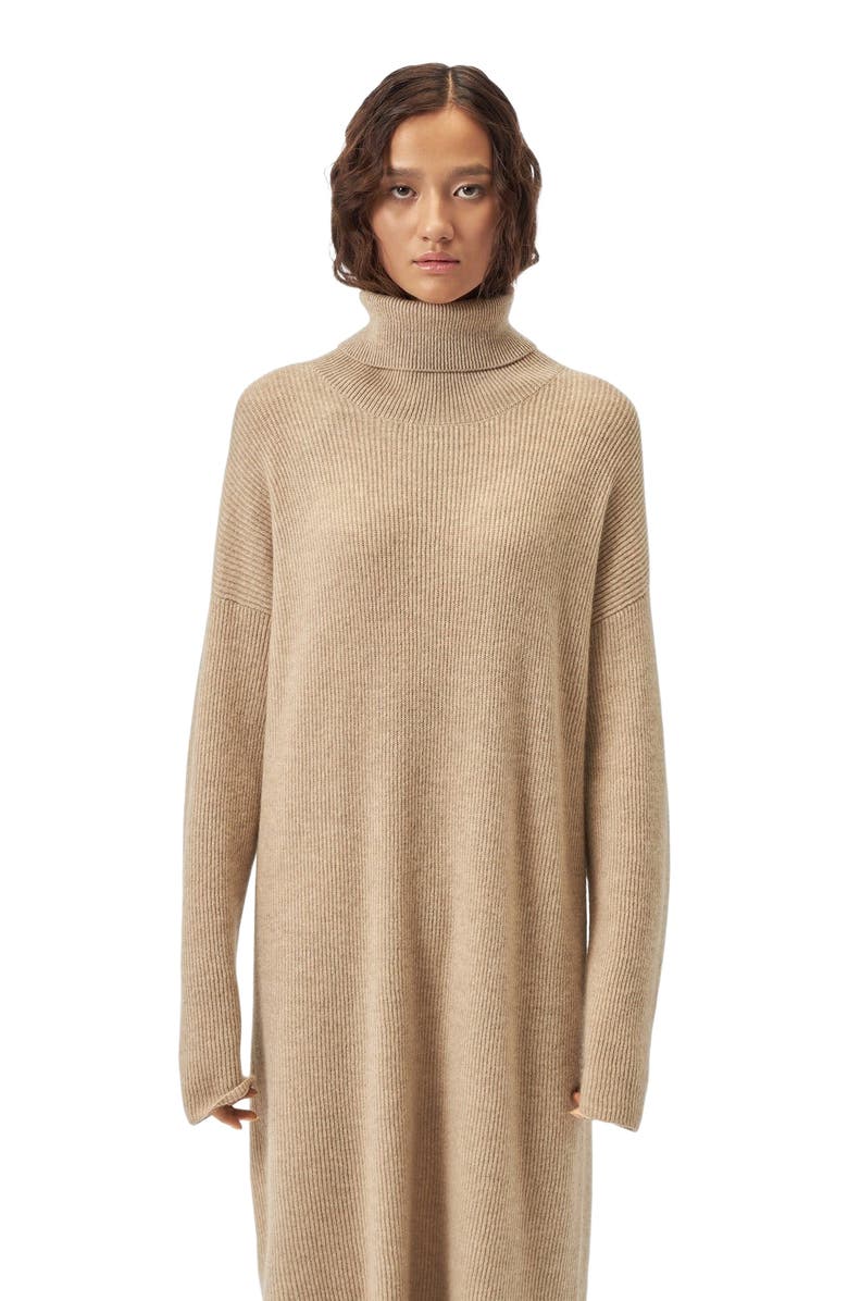 GOBI Mongolian Cashmere Cashmere Turtleneck Dress, Alternate, color, 