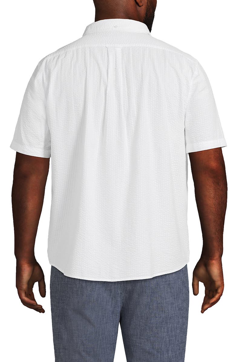 Lands' End Short Sleeve Seersucker Shirt, Alternate, color, White