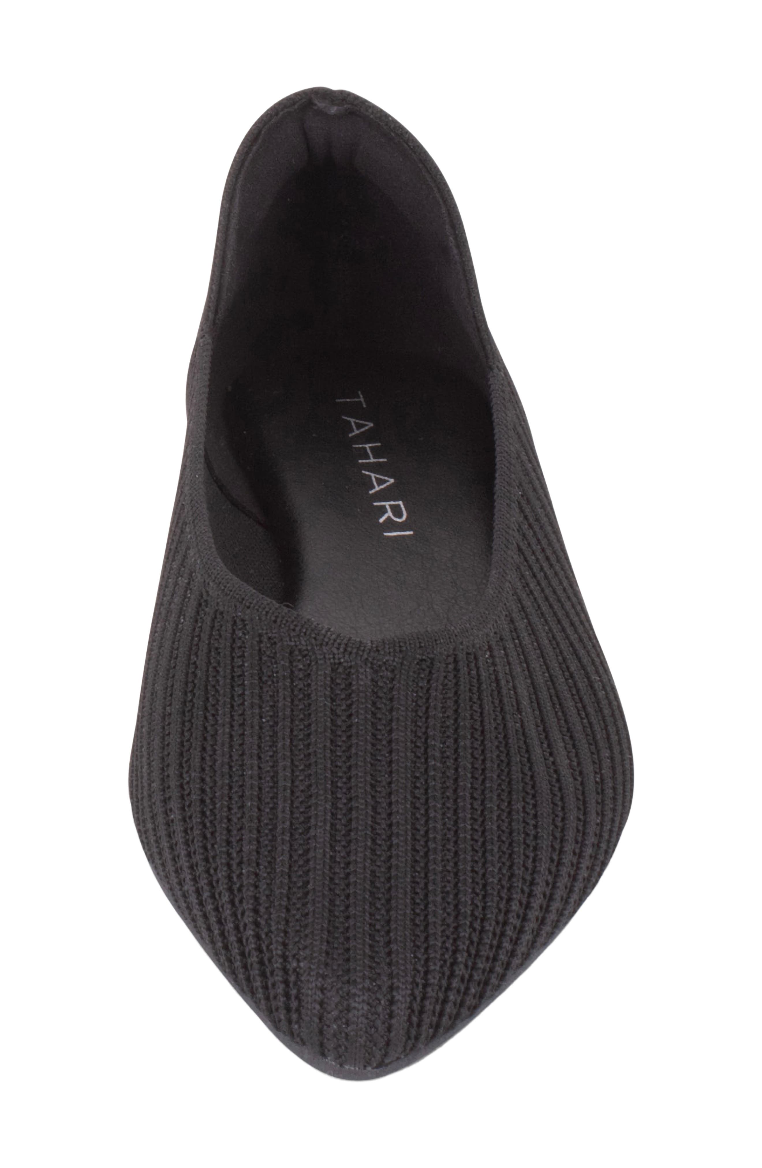 Tahari Maldives Pointed Toe Flat, Alternate, color, Black