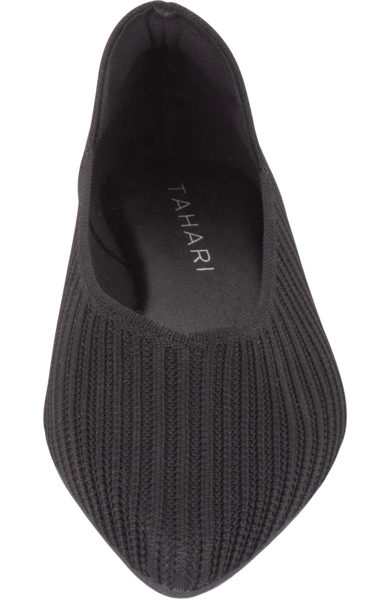 Tahari Maldives Pointed Toe Flat, Alternate, color, Black