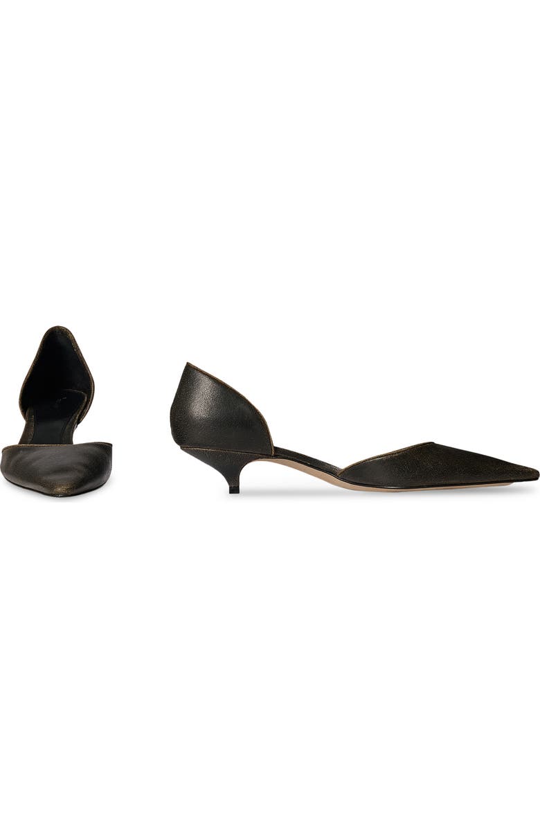 The Row Liisa Pointed Toe Kitten Heel d'Orsay Pump, Alternate, color, Dark Brown