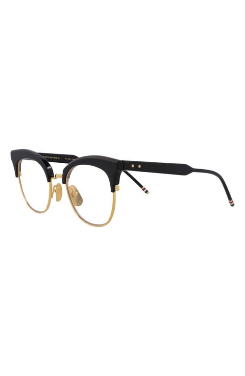 Shop Thom Browne Novelty 51mm Cat Eye Optical Glasses In Navy Gold