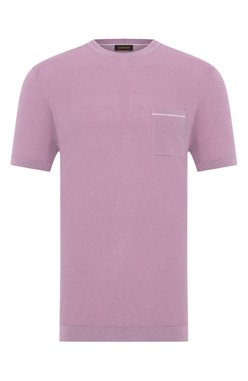 Studio Garnet Los Angeles Textured Short Sleeve Cotton Sweater In Lavender